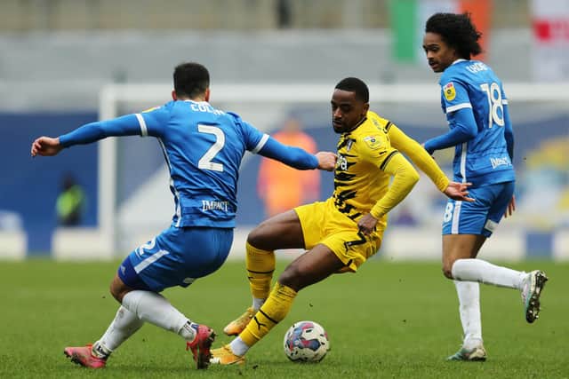 Tariqe Fosu of Rotherham United battles for possession with Maxime Colin of Birmingham City (Picture: Matt McNulty/Getty Images)