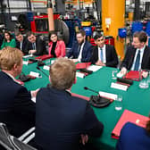 Prime Minister Rishi Sunak during a cabinet meeting at a factory in East Yorkshire. PIC: Paul Ellis/PA Wire
