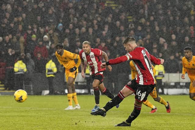 RESPONSIBILITY: Oliver Norwood refused to hand over Sheffield United's stoppage-time penalty to Cameron Archer