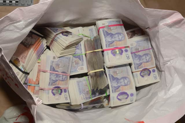 One safe had 365 bundles of Bank of England notes and the other contained numerous bundles of notes in bag-for-life carrier bags.