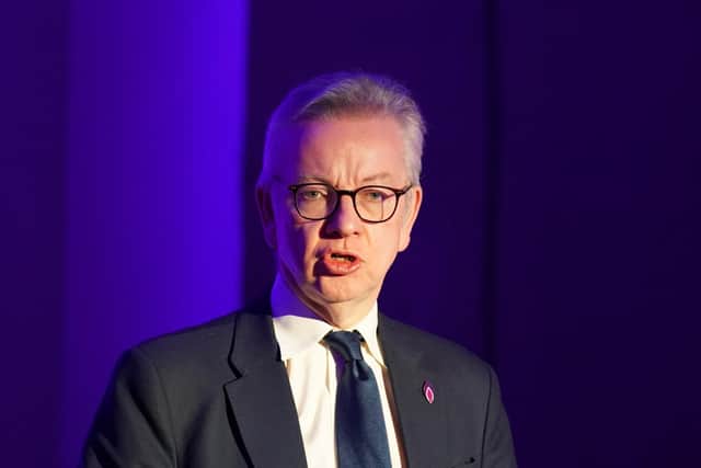 Minister for Levelling Up, Housing and Communities, Michael Gove speaking at a commemorative ceremony at St John's Smith Square in London ahead of Holocaust Memorial Day. Picture date: Wednesday January 25, 2023.