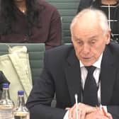 Yorkshire chairman Colin Graves speaking to the Digital, Culture, Media and Sport Select Committee at the House of Commons. PIC: PA Wire.