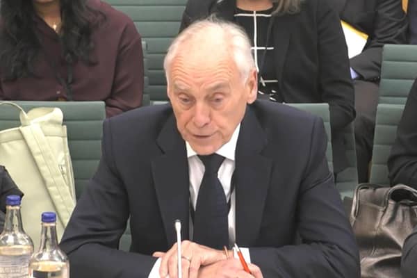 Yorkshire chairman Colin Graves speaking to the Digital, Culture, Media and Sport Select Committee at the House of Commons. PIC: PA Wire.