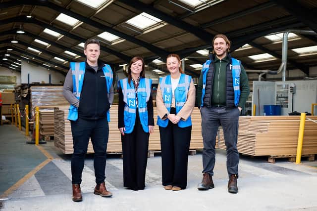 L-R: Phil Brown (MD at Naturewall), Becky Young (Relationship Manager at HSBC UK), Maisie Callow (Commercial Manager at Naturewall), Jed Foster (Head of Operations at Naturewall) (Photo supplied by HSBC)