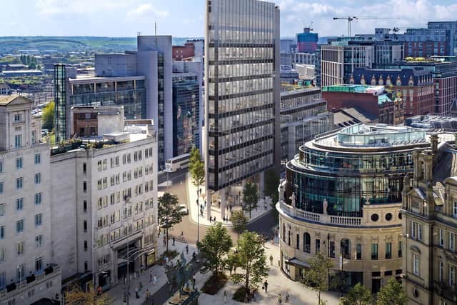 City Square House in Leeds. Top office rents in Leeds have reached £38p per sq ft according to Knight Frank.