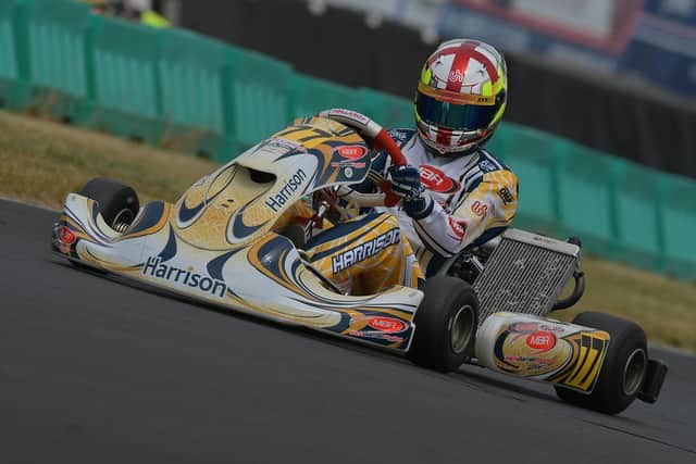 Yorkshire racer Bart Harrison has his sights set on Formula 1 - he currently leads the Senior X30 British Kart Championship at the age of 15. Picture: Chris Walker/kartpix.net