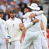 A victory may be beyond England’s reach but fans were given something to celebrate when Root dismissed Australia’s Marnus Labuschagne with a sensational catch. Image: Stu Forster/Getty Images