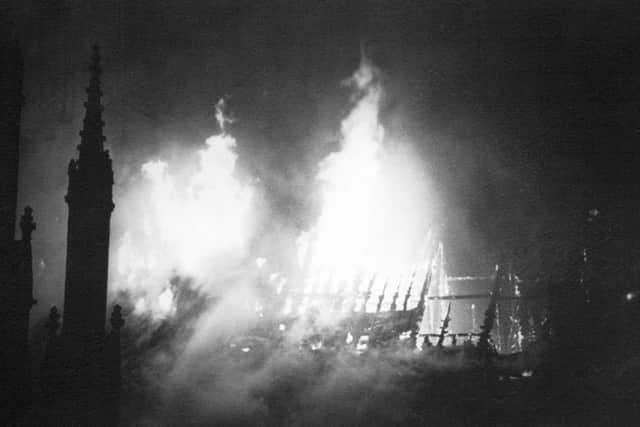 The York Minster fire in 1984. Photo: PA