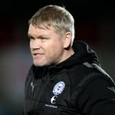 SALFORD, ENGLAND - NOVEMBER 16: Grant McCann, Manager of Peterborough United reacts during the Emirates FA Cup First Round Replay match between Salford City and Peterborough United at Peninsula Stadium on November 16, 2022 in Salford, England. (Photo by Charlotte Tattersall/Getty Images)