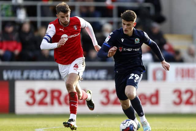 Rotherham United's Dan Barlaser (left) and Blackburn Rovers' Jack Vale. Barlaser was the subject of a bid from Middlesbrough (Picture: Richard Sellers/PA Wire)