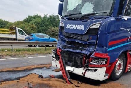 The picture of the crash released by Highways England