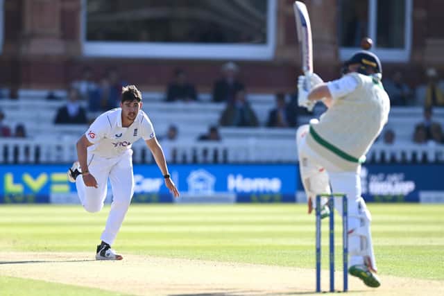 GOT HIM: Ireland's Paul Stirling is caught behind off Josh Tongue at Lord's Picture: Gareth Copley/Getty Images.