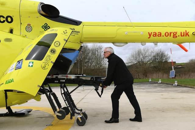 Yorkshire Air Ambulance's new G-YAAA Helicopter ahead of its first mission.
Pictured Director of Aviation, Steve Waudby.
15th March 2023.