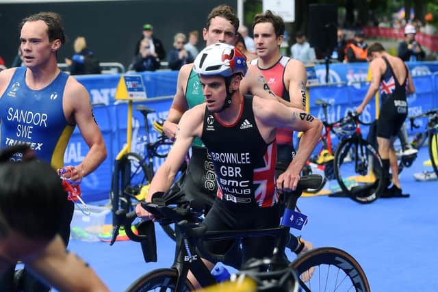 Jonny Brownlee gets on his bike before suffering a crash that has taken him longer to recover from mentally than it did physically. (Picture: Jonathan Gawthorpe)