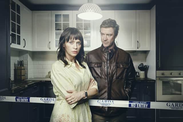 Charlene McKenna as Shelly Mohan and Barry Ward as Jason Mohan in Clean Sweep. Picture: BBC/ZDF Studios/Barry McCall