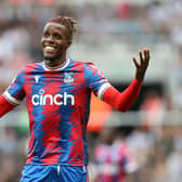 NEWCASTLE UPON TYNE, ENGLAND - SEPTEMBER 03: Wilfried Zaha of Crystal Palace in action during the Premier League match between Newcastle United and Crystal Palace at St. James Park on September 03, 2022 in Newcastle upon Tyne, England. (Photo by Jan Kruger/Getty Images)