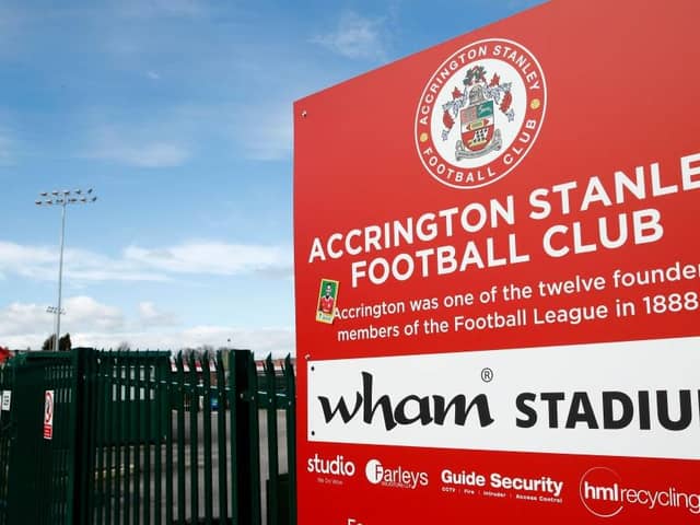 TEMPORARY HOME: Halifax Town's game at home to Ebbsfleet United was moved to Accrington Stanley's Crown Ground because of problems with The Shay pitch
