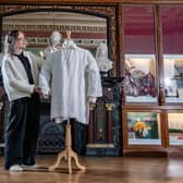 Maddie Toy, collections assistant at The Bankfield Museum, Halifax with the shirt worn by Colin Firth as  Mr Darcy in the 1995 BBC production of Pride and Prejudice, which is going on permanent display, photographed by Tony Johnson for The Yorkshire Post