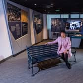 Pictured Lilian Black, Chair of the Holocaust Survivors' Friendship Association, whose father Eugene Black, was a Holocaust survivor and 1 of 16 people featured in the exhibition held at the University. Picture James Hardisty