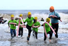 Children take part in the Safe Swim Session, at North Bay Scarborough. . Picture taken by Yorkshire Post Photographer Simon Hulme