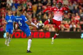 Barnsley striker Devante Cole, pictured in action in the League One game against Peterborough United in August. Picture: Bruce Rollinson.