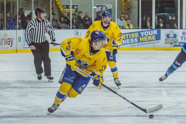 FULL OF PROMISE: Oli Endicott has made a good start to the 2023-24 season with Leeds Knights. Picture cpourtesy of Knights Media/Jacob Lowe.