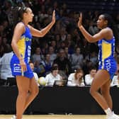 Joyce Mvula, right, scored on all but one of her attempts for Leeds Rhinos against Severn Stars (Picture: Matthew Merrick Photography)