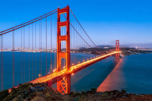 The Golden Gate Bridge in San Francisco has been described as "possibly the most beautiful, certainly the most photographed, bridge in the world."