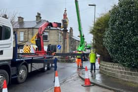 The Oakenshaw cross, which is a 18th century memorial to the wife physican Richard Richardson, was removed in March 2022 after it was deemed a risk following a HGV hitting and damaging the base.