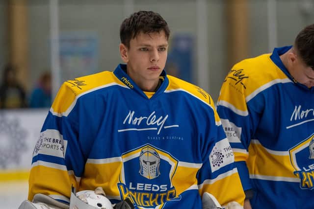 BACK-UP: Harrison Walker proved a more than able deputy for No 1 netminder Sam Gospel at Leeds Knights last season. Picture courtesy of Oliver Portamento