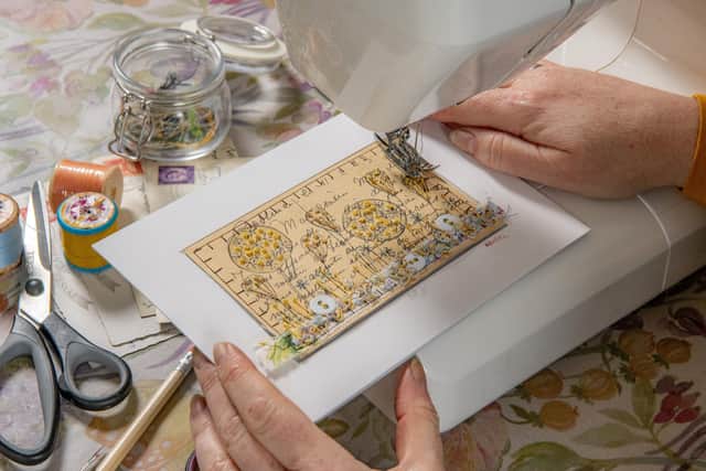 Textile artist and tutor Anne Brooke who set up her company Hannemade photographed for The Yorkshire Post Maszine by Tony Johnson.