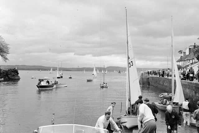 Members of Cramond Boat Club get ready to sail in May 1963.