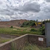 A photo issued by Northumbrian Water showing the location of the sewer main damage.