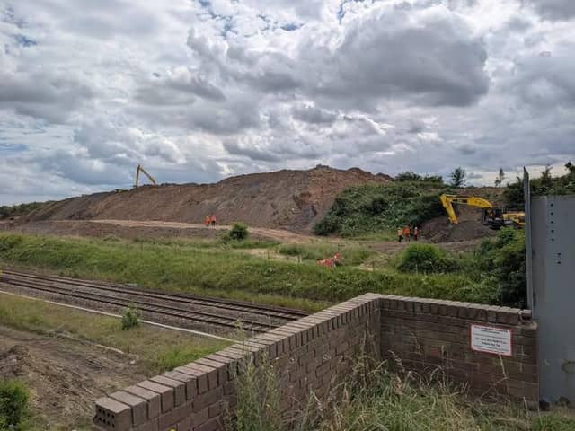 A photo issued by Northumbrian Water showing the location of the sewer main damage.