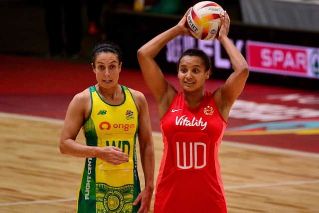 Imogen Allison playing for England against Australia in the Netball World Cup final of 2023 (Picture: Grant Pitcher/Gallo Images/Netball World Cup 2023)