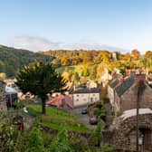Houses in Richmond, North Yorkshire viewed from the castle walk with autumn colors. PIC: Adobe