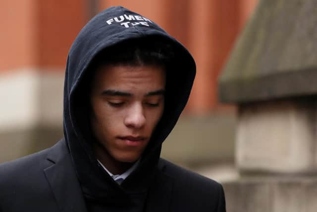 Manchester United footballer, Mason Greenwood leaves Manchester's Minshull Street Crown Court on the first day of his trial on November 21, 2022 in Manchester (Picture: Cameron Smith/Getty Images)