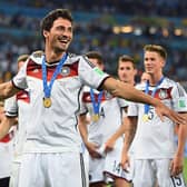 HAPPIER TIMES: Mats Hummels celebrates winning the 2014 World Cup with Germany