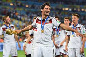 HAPPIER TIMES: Mats Hummels celebrates winning the 2014 World Cup with Germany