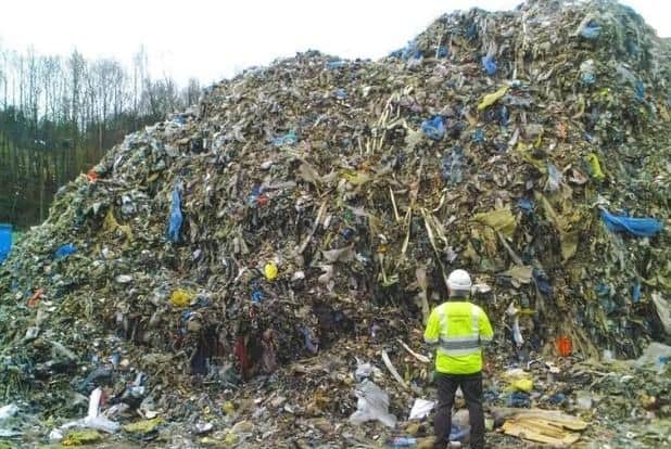 Piles of rubbish at the site