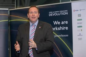York Council leader Coun Keith Aspden at proposed devolution deal launch