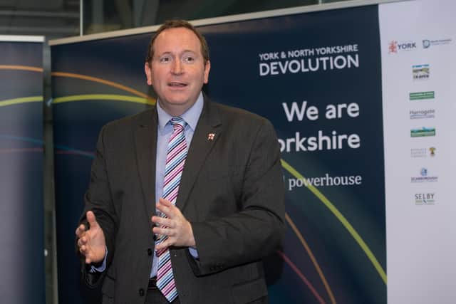 York Council leader Coun Keith Aspden at proposed devolution deal launch