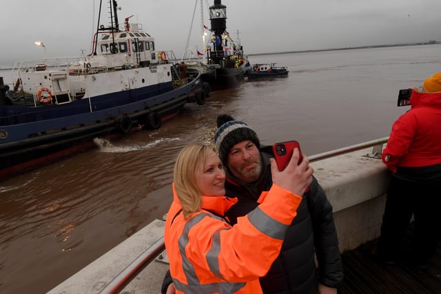 Following its major restoration,  the Spurn Lightship is moved from Dunston Ship Repairs to Hull Marina. The ship is pictured arriving at Hull Marina. Picture taken by Yorkshire Post Photographer Simon Hulme 9th March 2023










