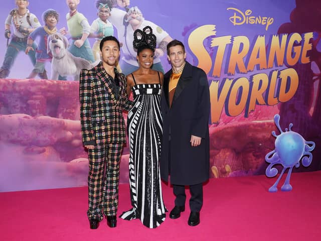 Library image of Gabrielle Union and Jake Gyllenhaal arriving at the UK premiere of Walt Disney Animation Studios' Strange World at Cineworld Leicester Square.