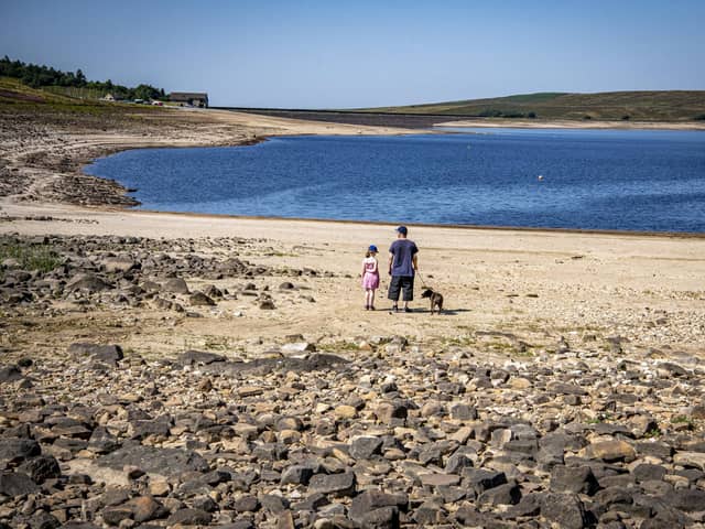 The low water levels at Grimwith Reservoir near Grassington last year. (Pic credit: Tony Johnson)