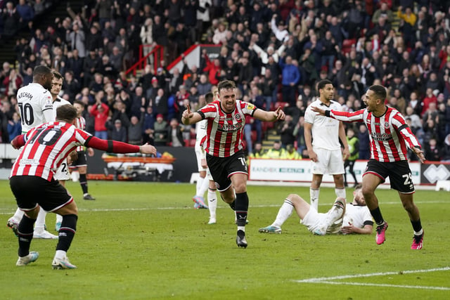 Scored in Sheffield United's win over Swansea with a thumping finish on the rebound just before half time.