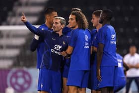 France's Antoine Griezmann (left) during a training session at Al Sadd SC Stadium in Doha, Qatar. Picture: Adam Davy/PA Wire.