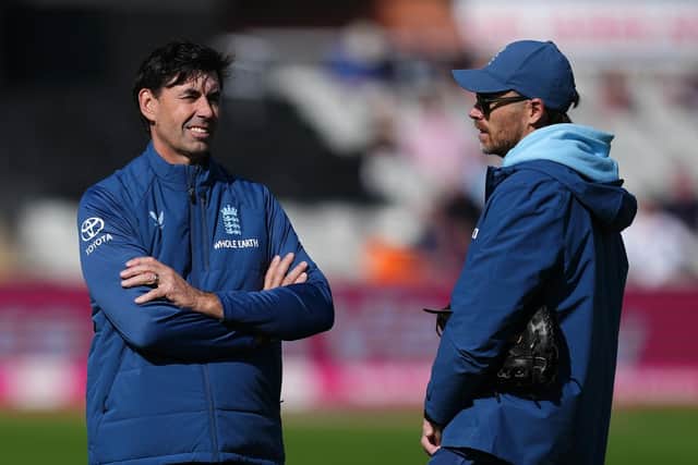 England Test coach Stephen Fleming (left). Picture: Martin Rickett/PA.