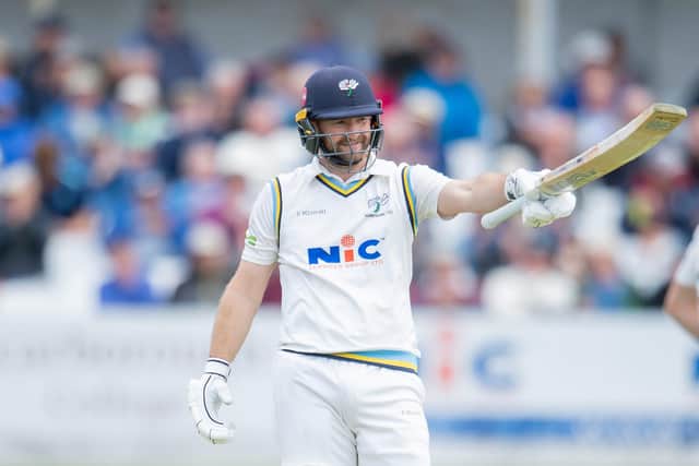 Adam Lyth acknowledges the applause for his fifty at Scarborough. Picture by Allan McKenzie/SWpix.com