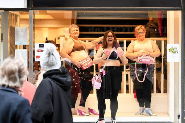 Live models promote the And Able brand's new mastectomy fitting service at Fabrication on Coney Street, York. Picture by Simon Hulme